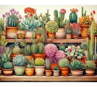 VGJM 5D Adults Diamond Painting Kits Succulent Plant DIY Needlework Art for Adults Beginners Home Decor-30x40cm