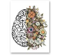 VGJM 5D Diamond Painting Cross Stitch Retro Anatomy Flower Heart Brain Retro Art Home Wall Decoration 30x40cm