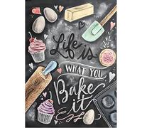 VGJM 5D Diamond Painting Kit Full Drill Arts Craft Canvas Supply for Home Wall Decor Life is What You Bake It 50x60cm