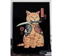 VGJM Adult 5D Diamond Painting Set Japanese Samurai Cat Ramen Nostalgic Wall Art Anime Art Crafts for Home Wall Decoration 40x40cm