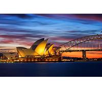 VGJM Australia Sydney Opera House Bridge Night Lights DIY 5D Diamond Painting by Number Unique Kits Home Wall Decor Crystal Rhinestone Wall Decor 30x40cm