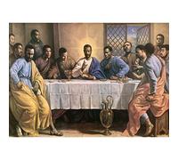 VGJM DIY 5D African American Last Supper Full Diamond Painting Cross Stitch Kits Art Portrait 3D Paint by Diamonds 50x60cm