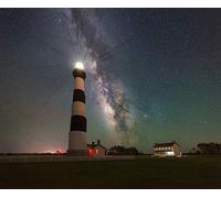 VGJM DIY 5D Diamond Painting Kit Lighthouse Milky Way Bodie Island Ocean Building Adults and Children Full Diamond Cross Stitch Art Crafts for Home Decoration 50x60cm