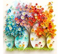 VGJM Flower 5D Special Shape Diamond Painting Kits for Adults and Beginners, Tree Crystal Rhinestone Special Shaped Diamond Art Painting Kits for Home Wall Decor Gift 50x60cm