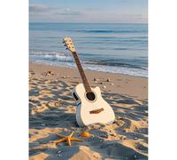 VGJM Guitar on the Beach Diamond Dot DIY Kit 5D Diamond Art Painting Full Round Diamonds Rhinestones Print by Numbers Embroidery Crafts for Living Room Home Wall Decoration 50x60 cm