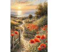 VGJM Landscape Sunset Diamond Painting Kits for Adults, 5D Diamond Art Kits for Beginners, DIY Full Drill Picture with Diamond for Home Wall Decor 40x50cm