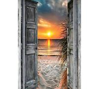 VGJM Landscapes Diamond Painting Kits, 5D Diamond Arts Painting Kits for Adults, DIY Full Drill Diamond Painting Pictures Cross Stitch Arts Crafts for Home Wall Decor Sunset at The Gate 30x40cm
