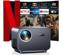 VGKE Videoprojecteur 4K【Netflix Certifié/Dolby Audio/Auto Focus】 30000 Lumens RétroProjecteur avec WiFi et Bluetooth 1080P Natif, Projecteur Portable pour Home Cinéma/Extérieur