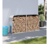 VGLQNRPT Étagère à bûches de cheminée - 180 x 45 x 100 cm - En acier galvanisé - Abri pour bois de chauffage - Pour le jardin - Aide à l'empilage du bois de cheminée
