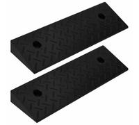VGLQNRPT Lot de 2 rampes d'accès en caoutchouc 50 x 17,5 x 5 cm | Capacité de charge : 10 tonnes, profil antidérapant, avec trous de fixation