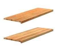 VGLQNRPT Lot de 2 rebords de fenêtre en chêne massif - 120 x 40 x 2 cm - Rebord de fenêtre en bois de chêne non traité - Finition de fenêtre massif