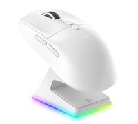 VGN GAMEPOWER Attack Shark X6 Superlight Souris Gamer sans Fil, Station de Recharge, 49g Ultra-Léger Souris Gaming, 26000DPI, PixArt PAW3395, 2.4G/Filaire/Bluetooth, Batterie 200Heures, PC/Mac, Blanc