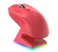 VGN GAMEPOWER Attack Shark X6 Superlight Souris Gamer sans Fil, Station de Recharge, 49g Ultra-Léger Souris Gaming, 26000DPI, PixArt PAW3395, 2.4G/Filaire/Bluetooth, Batterie 200Heures, PC/Mac, Rouge