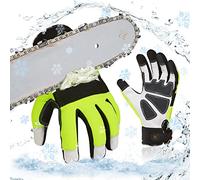 Vgo... 1 paire 0℃/32°F de gants pour tronçonneuse en hiver, protection 12 couches contre la tronçonneuse, gants de travail en cuir, gants de mécanicien (GA8912FWCS)