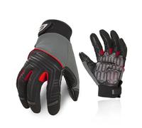 Vgo... 1 paire de gants de travail en cuir de vachette à usage moyen pour mécanicien, anti-vibration, anti-abrasion, gants de sécurité (CA9729HL)