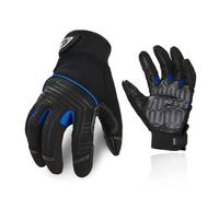 Vgo... 1 paire de gants de travail en cuir de vachette à usage moyen pour mécanicien, anti-vibration, anti-abrasion, gants de sécurité (CA9729HL)