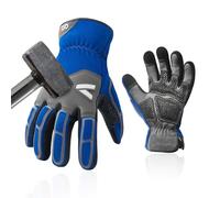 Vgo... 1 paire de gants de travail pour hommes en cuir de vachette - Gants de sécurité antidérapants (CA7777) CA77777 (bleu, XL)