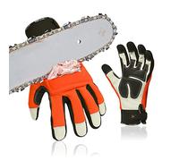 Vgo... 1 paire de gants en cuir de vachette pour tronçonneuse, protection 12 couches contre les tronçonneuses, gants de sécurité pour le travail, gants de mécanicien (CA9760CS)