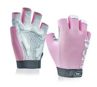 Vgo... 1 Paire de Gants Fitness et Cyclisme Mitaine Velo Homme Femme - Doigts Coupés, Amorti Anti-Chocs, Prise Antidérapante pour Haltérophilie, Cyclisme & Cross-Training (SL2520,Rose,M)