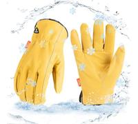 Vgo... 1Paire 0℃/32°F Gants de travail de sécurité en peau de porc pour hommes, gants de gréeur, gants de bâtisseur, gants de construction(PA9501FLWP)