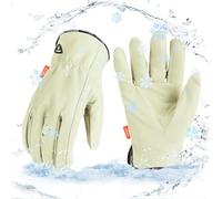 Vgo... 1Paire 0℃/32°F Gants de travail de sécurité en peau de porc pour hommes, gants de gréeur, gants de bâtisseur, gants de construction(PA9501FLWP)