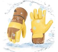 Vgo... 1Paire 0℃/32°F Gants de travail de sécurité en peau de porc pour hommes, gants de gréeur, gants de bâtisseur, gants de construction(PA3501FLWP)