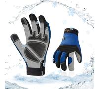 Vgo... 1Paire 0℃/32°F Gants de travail d'hiver en cuir synthétique, gants de travail de sécurité imperméables pour temps froid, entrepôts frigorifiques ou congélateurs(SL7621FLWP)