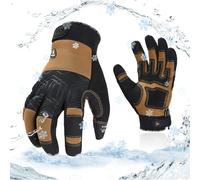 Vgo... 1Paire 0℃/32°F Gants de travail d'hiver en cuir synthétique, gants de travail de sécurité imperméables pour le temps froid, l'entreposage frigorifique ou la congélation(SL7716FLWP)