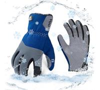 Vgo... 1Paire 0℃/32°F Gants de travail d'hiver en cuir synthétique, gants de travail de sécurité imperméables pour temps froid, entrepôts frigorifiques ou congélateurs(SL7717FLWP)