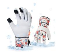 Vgo... 1paire 5℃/41°F de gants de travail d'hiver en cuir de chèvre, gants de jardinage par temps froid (GA3561FL-FM)