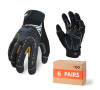 Vgo... 6Paires de gants de mécanicien, gants de travail de sécurité pour hommes, antichoc, anti-vibration, écran tactile (SL8849)