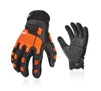 VGO. CA7722WR 1 paire de gants de travail en cuir, gants de mécanicien, gants de sécurité, gants de manutention, anti-vibration, imperméables