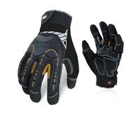 Vgo... Gants de travail de sécurité, gants de mécanicien, gants anti-vibrations, robustes (SL8849,8/M,Orange,1Paire)