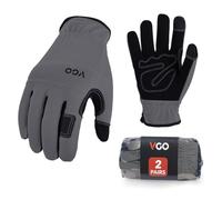 Vgo... Gants de Travail de Sécurité Légers, pour Constructeur, Mécanicien, Gants de Jardinage (NB7581,Gris,XL,2 paires)