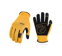 Vgo... Gants de Travail de Sécurité Légers, pour Constructeur, Mécanicien, Gants de Jardinage (NB7581,Jaune,XXL,1 paire)