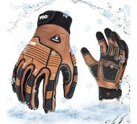 Vgo... Gants de travail d'hiver imperméables, chauds et résistants pour écran tactile - Anti-impact - Utilitaires pour mécaniciens d'entrepôt, charpentier, camionneur par temps froid