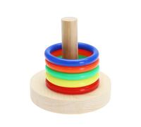 VGOL 1 lot de jouets d'entraînement en bois pour perroquets colorés avec anneaux empilables pour petits et moyens oiseaux