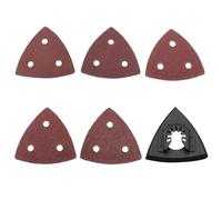 VGOL 100Pcs Papier de Verre Triangulaire et un Plateau de Ponçage Triangulaire Papier de Verre Triangulaire Grain 40/60/80/120/180 Papier de Verre à Changement Rapide Compatible avec Dewalt
