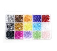 VGOL 1500pcs Perles Toupies à Facettes en Cristal Perles en Vrac à Facettes 4mm pour Fabrication de Bijoux à Bricoler Soi-même Bracelet Collier Résultats Boucles d'oreilles Accessoires