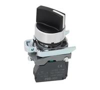VGOL 1Pc Sélecteur Interrupteur 2 Positions Interrupteur Sélecteur de Poignée Standard Bouton Poussoir XB4-BD21 22mm 1NO 10A/380V pour Appareils Électriques Noir