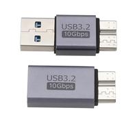 VGOL 2 Pièces USB A Mâle/Femelle vers USB Micro B Mâle Convertisseur de Disque Dur 10 Gbps USB 3.2 Adaptateur Compatible avec Toshiba Compatible avec Seagate