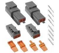 VGOL 2 Set de Connecteurs à 2 Broches Série DTM Mâle et Femelle Connecteur de Fil Électrique Prise DTM06-2S et DTM04-2P pour Automobiles Motos Camions Bateaux