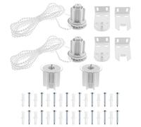 VGOL 2 sets Embrayage pour Store Enrouleur avec Support en Métal et Embrayage de Store à Rouleau à Chaîne pour Stores à Rouleau en Tube d'aluminium 38mm (1-1/2") de Diamètre Intérieur, Blanc