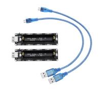 VGOL 2pcs Boucliers d'extension de Batterie Lithium-ION 18650 5V-3V Module Micro USB 600 MA 3 V/1 A 5 V/3 A avec Câble de Charge Compatible avec Raspberry Pi 3 Compatible avec ESP32 ESP8266