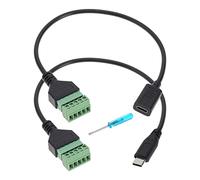 VGOL 2pcs USB C Connecteur de Bornier Enfichable sans Soudure Type-C Mâle/Femelle à 5 Broches Bornier à Vis Adaptateur de Charge et Transfert de Données Rallonge