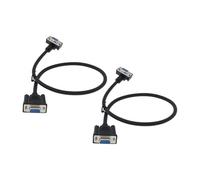VGOL 2X Câble de Connexion Série DB9 RS232 9 Broches Femelle Droite à 90 Degrés vers Femelle Coudée pour équipement Réseau de Communication de Données