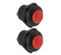 VGOL 2X Interrupteurs à Bouton-Poussoir pour Voiture 12 V 25 A Interrupteur de Klaxon Bouton-Poussoir Momentané Pièce de Rechange Trou de Montage de 22 Mm Interrupteur de Démarrage Rouge