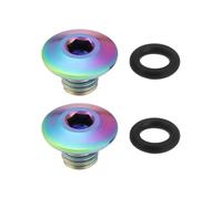 VGOL 2X Vis de Purge de Vélo avec Joint Torique Corps Fendu Bouchon D'huile Boulons en Alliage de Titane TC4 M5 X 10 Mm Compatible avec Shimano XT SLX Zee Deore LX (coloré)