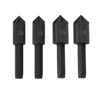 VGOL 4 Forets Lot de à Chanfreiner à Tige Hexagonale de 10 Mm 13 Mm 1/4 Po 7 Cannelures Forets à Chanfreiner en Acier Outil de Chanfreinage pour de Travail Du Bois en Acier Au Carbone