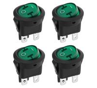 VGOL 4 Interrupteurs à Bascule Ronds Lumineux Marche/arrêt Verts DPST 6A 250 V CA 10A 125 V CA pour équipements électriques